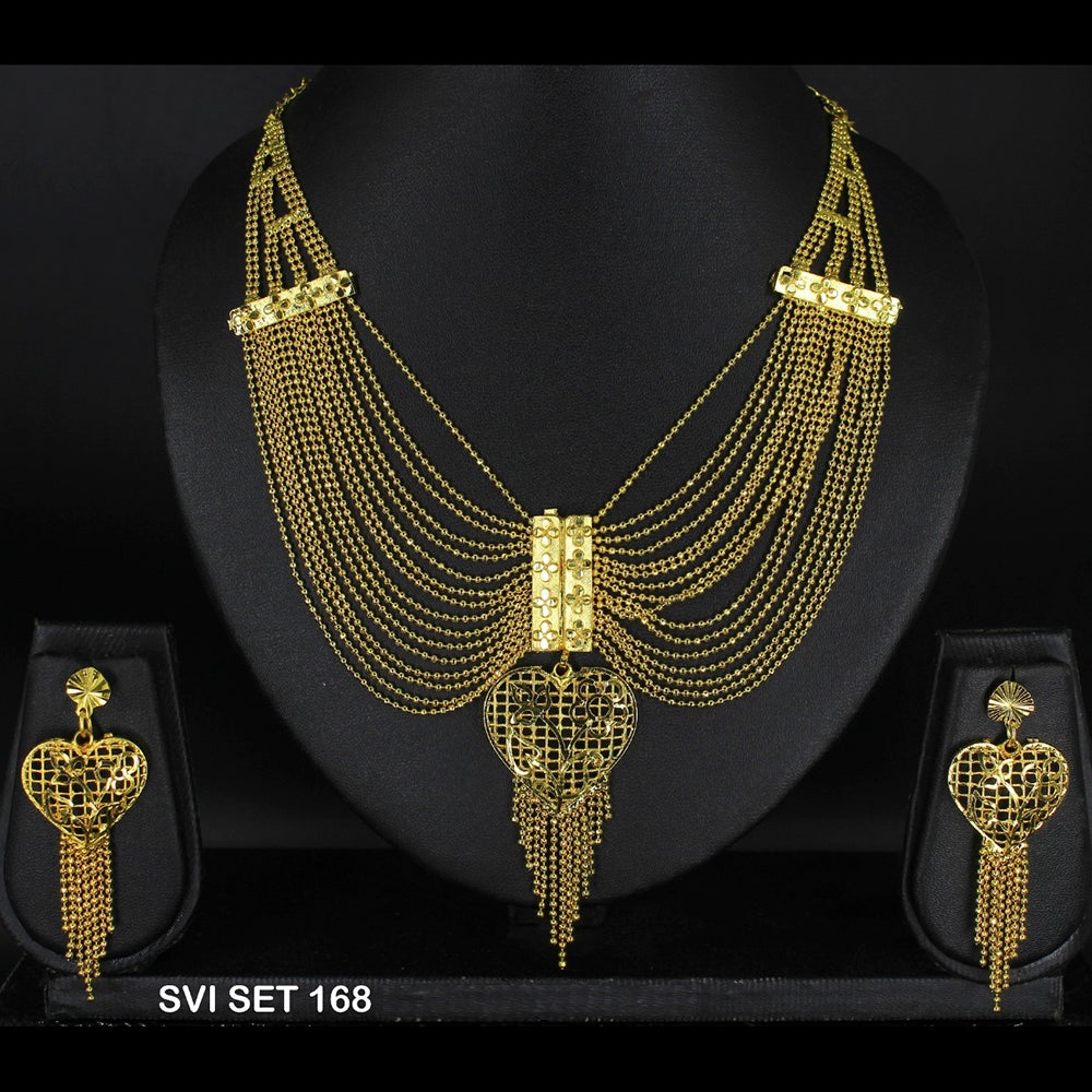 Mahavir Forming Gold Necklace Set   - SVI SET 168
