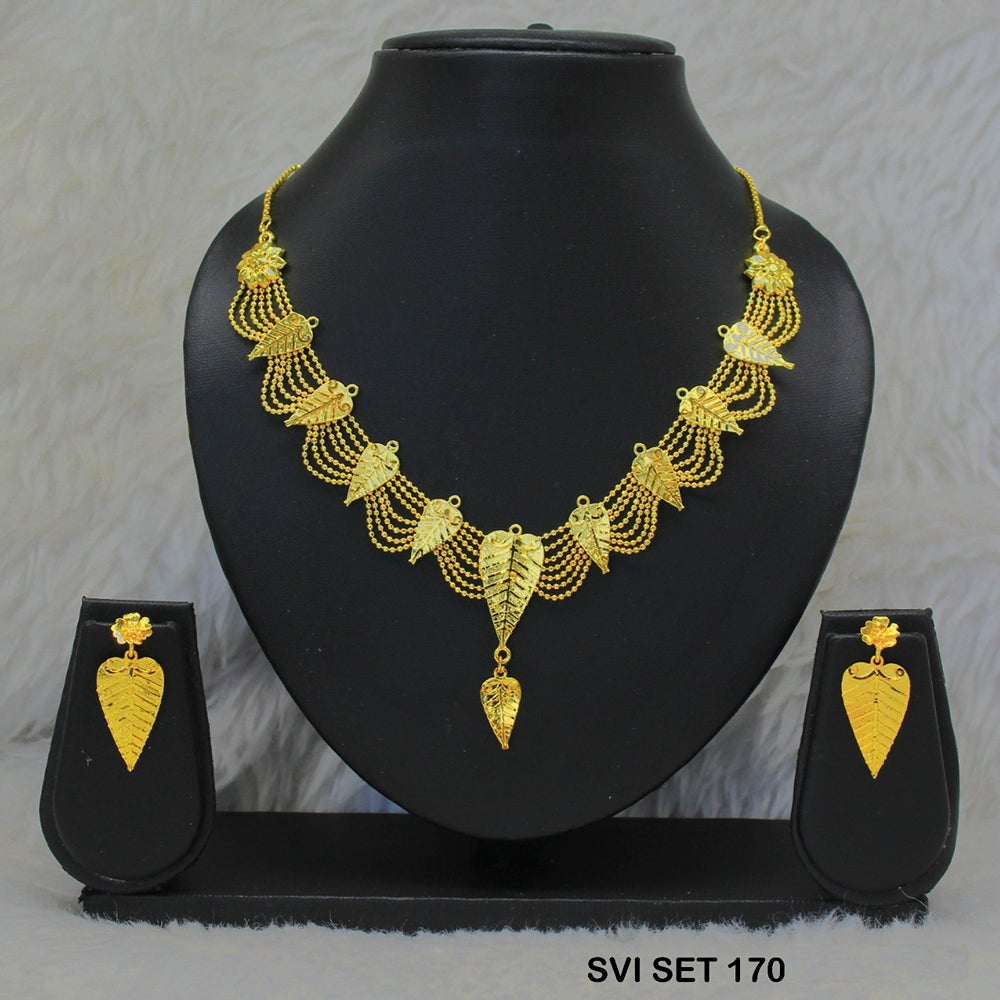 Mahavir Forming Gold Necklace Set   - SVI SET 170