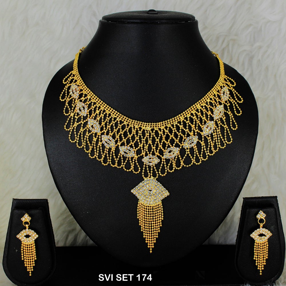 Mahavir Forming Gold Necklace Set   - SVI SET 174