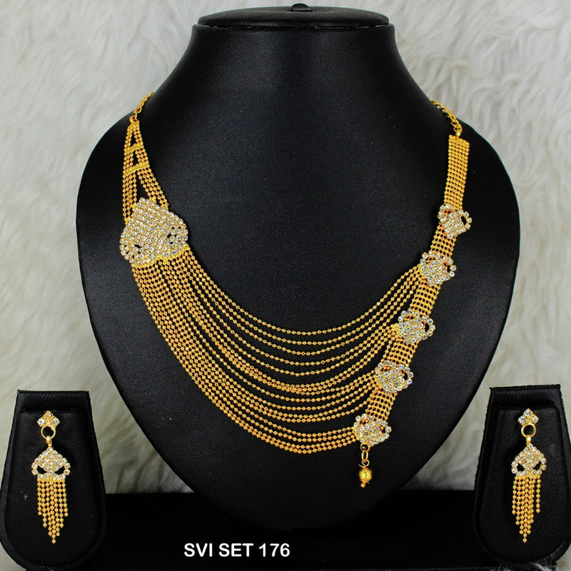 Mahavir Forming Gold Necklace Set  - SVI SET 176