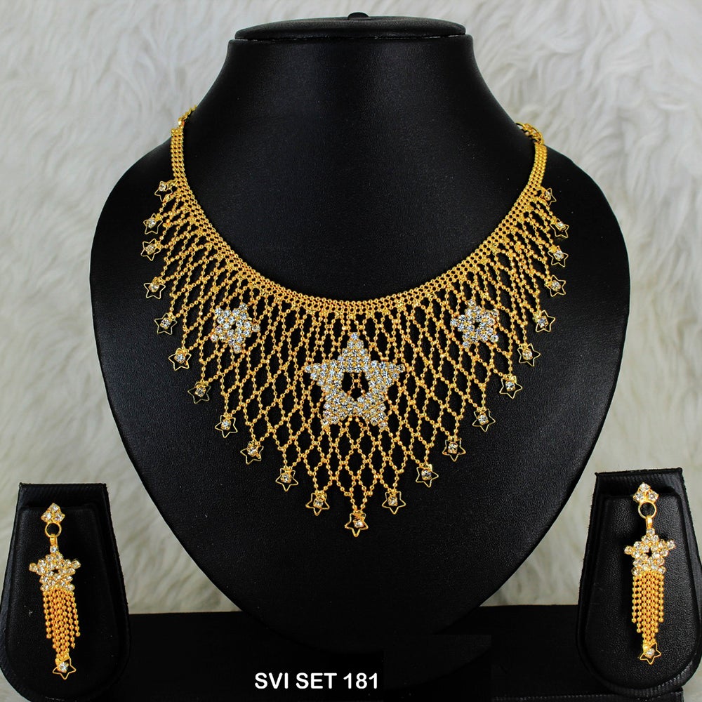 Mahavir Forming Gold Necklace Set  - SVI SET 181