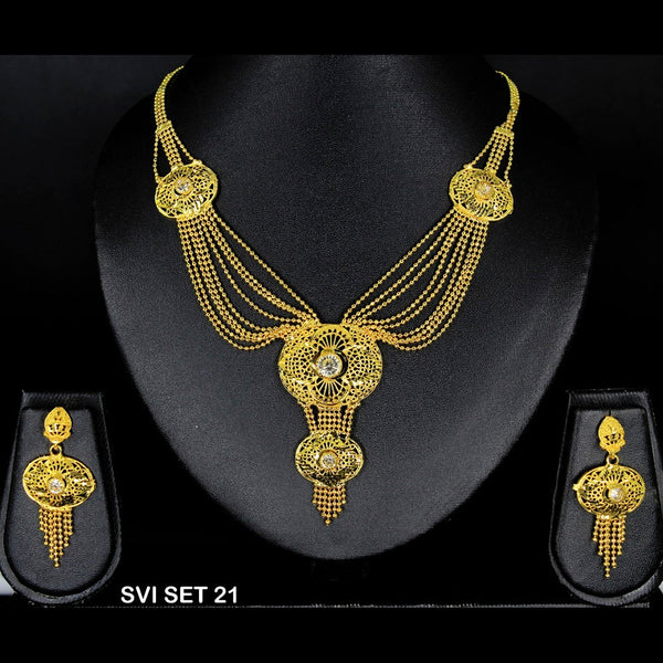 Mahavir Forming Gold Necklace Set  - SVI SET 21