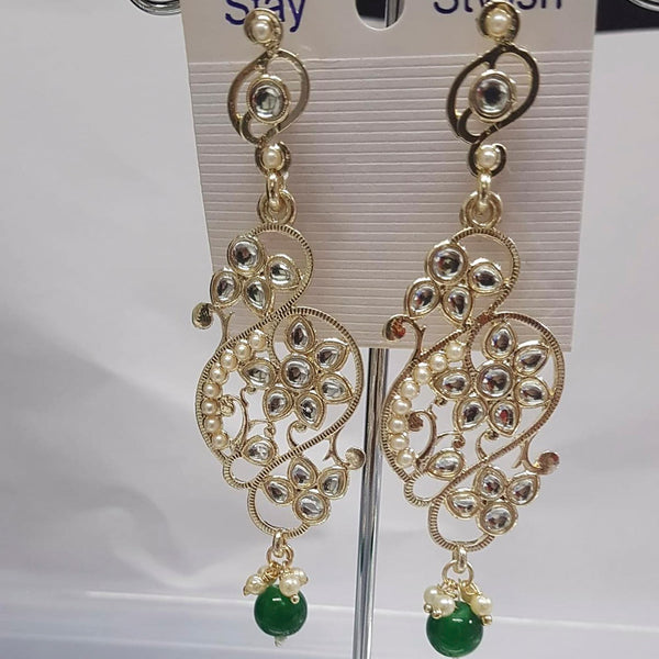 Shreeji Austrian Stone Gold Plated Dangler Earrings