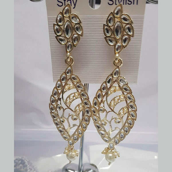 Shreeji Austrian Stone Gold Plated Dangler Earrings-ShreejiEar08