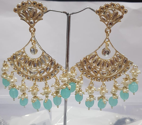Shreeji Austrian Stone Gold Plated Dangler Earrings-ShreejiEar21