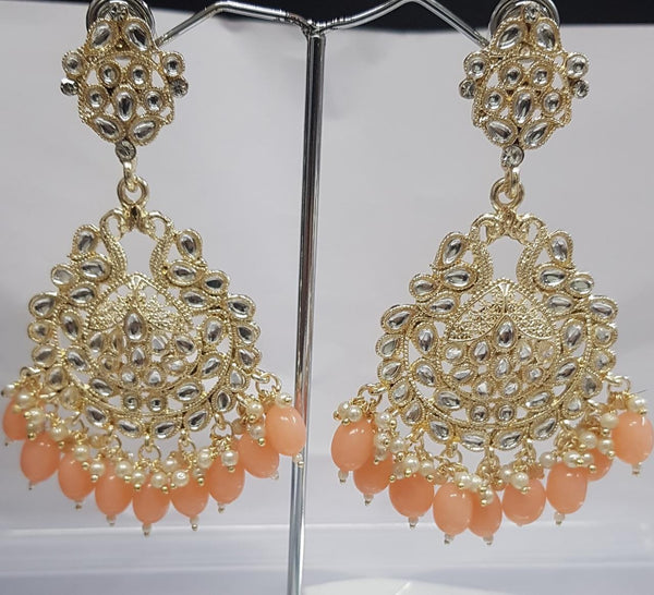 Shreeji Austrian Stone Gold Plated Dangler Earrings-ShreejiEar23