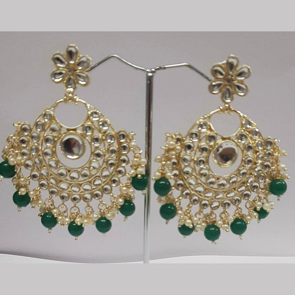 Shreeji Kundan Stone Gold Plated Dangler Earrings - ShreejiEar28
