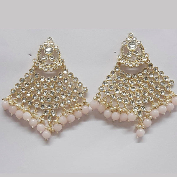 Shreeji Kundan Stone Gold Plated Dangler Earrings - ShreejiEar29