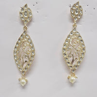 Shreeji Kundan Stone Gold Plated Dangler Earrings - ShreejiEar31