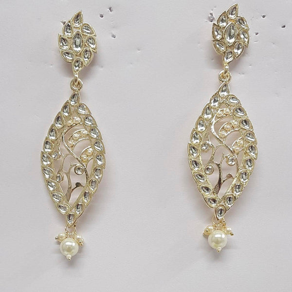 Shreeji Kundan Stone Gold Plated Dangler Earrings - ShreejiEar31