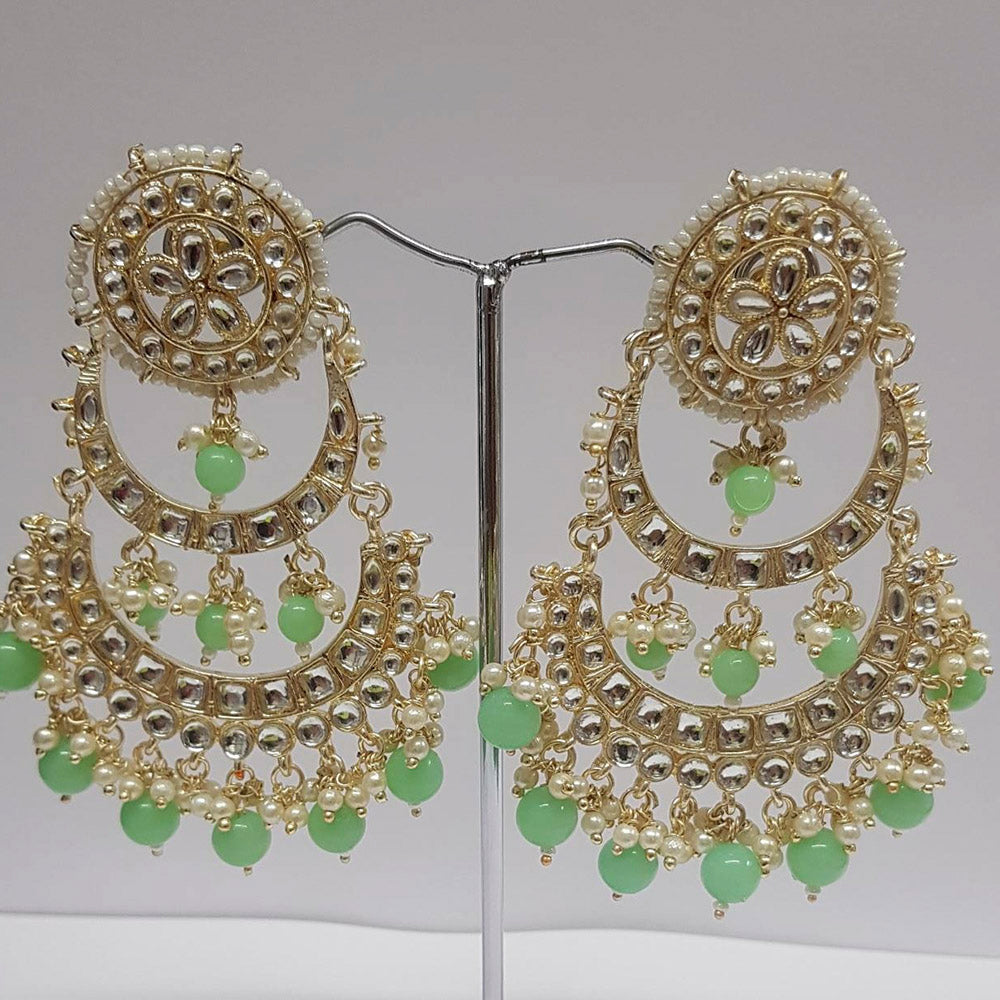 Shreeji Kundan Stone Gold Plated Dangler Earrings - ShreejiEar39