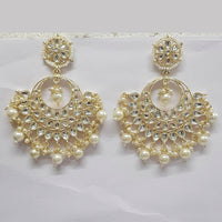 Shreeji Kundan Stone Gold Plated Dangler Earrings - ShreejiEar45