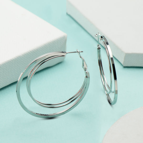 Nipura Silver Charolette Hoops