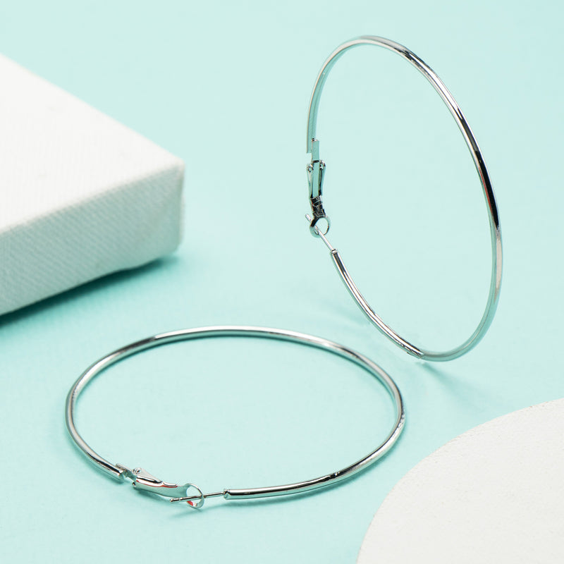 Nipura Silver Classic Large Hoops