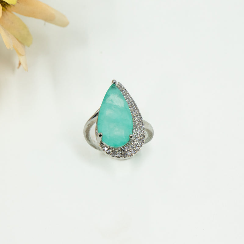 Nipura Silver Teal Ring