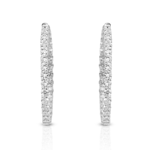 Nipura Studded Zircon Round Hoop earrings