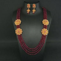 Ganpati Arts AD Stone Beads Copper Necklace Set
