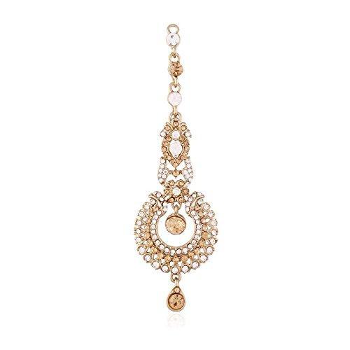 Etnico Traditional Gold Plated Maang Tikka for Women (T1092LW)