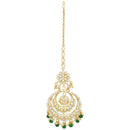 Etnico 18K Gold Plated Traditional Kundan Studded with Pearls Maang Tikka for Women (T2038G)