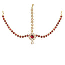 Etnico 18K Gold Plated Kundan Studded Bridal Matha Patti/Maang Tikka for Women (T2045M)