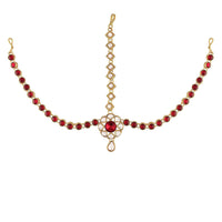 Etnico 18K Gold Plated Kundan Studded Bridal Matha Patti/Maang Tikka for Women (T2045M)