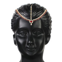 Etnico 18K Gold Plated Kundan Studded Bridal Matha Patti/Maang Tikka for Women (T2046M)