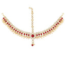 Etnico 18K Gold Plated Kundan Studded Bridal Matha Patti/Maang Tikka for Women (T2058M)