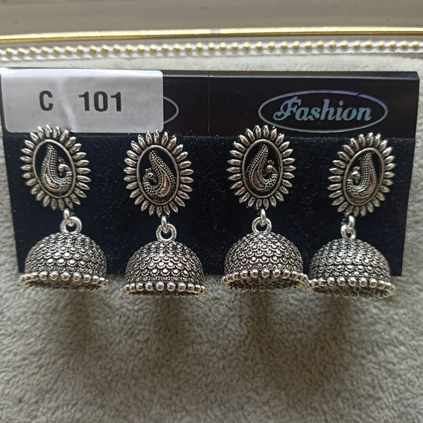 Tahura Oxidized Plated Pack Of 24  Jhumki Earrings - TAHEAR02