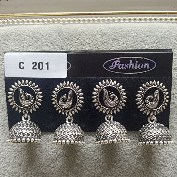 Tahura Oxidized Plated Pack Of 24  Jhumki Earrings - TAHEAR04