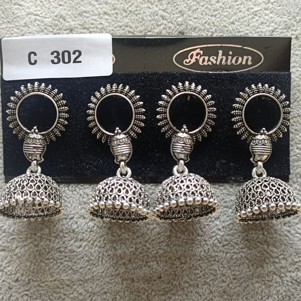 Tahura Oxidized Plated Pack Of 24  Jhumki Earrings - TAHEAR08
