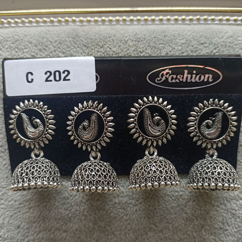 Tahura Oxidized Plated Pack Of 24  Jhumki Earrings - TAHEAR103