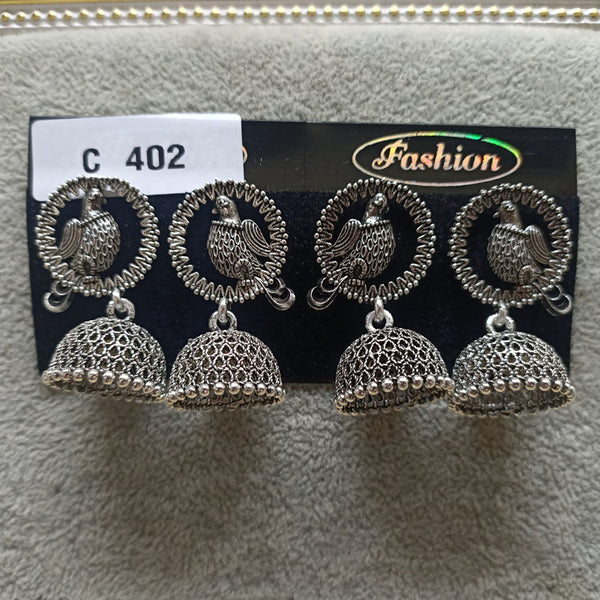Tahura Oxidized Plated Pack Of 24  Jhumki Earrings - TAHEAR10