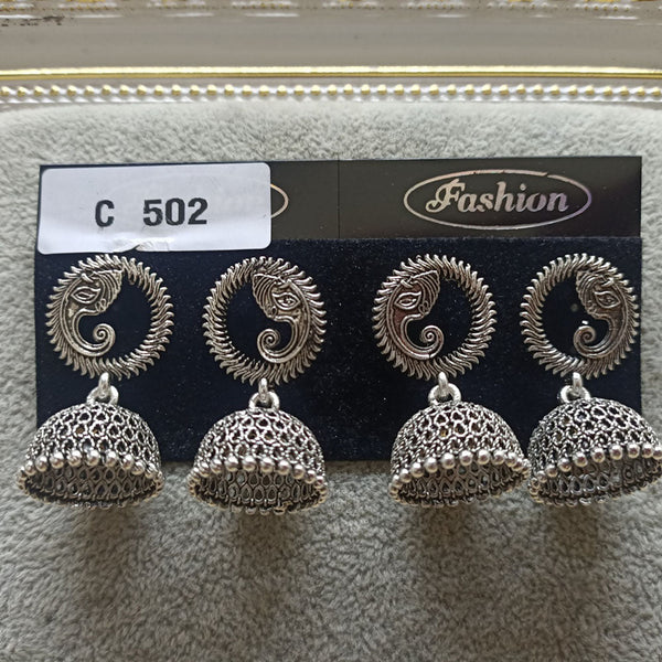 Tahura Oxidized Plated Pack Of 24  Jhumki Earrings - TAHEAR13