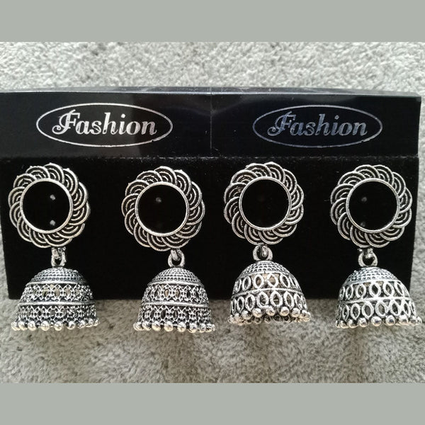Tahura Oxidized Plated Pack Of 24  Jhumki Earrings ( Assorted Design ) - TAHEAR33