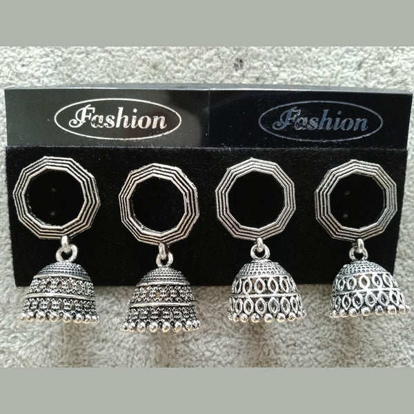Tahura Oxidized Plated Pack Of 24  Jhumki Earrings ( Assorted Design ) - TAHEAR37