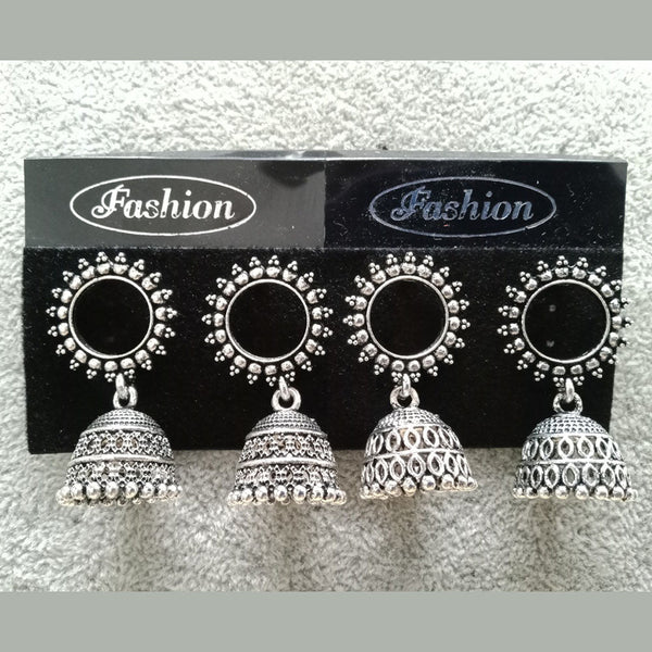 Tahura Oxidized Plated Pack Of 24  Jhumki Earrings ( Assorted Design ) - TAHEAR39