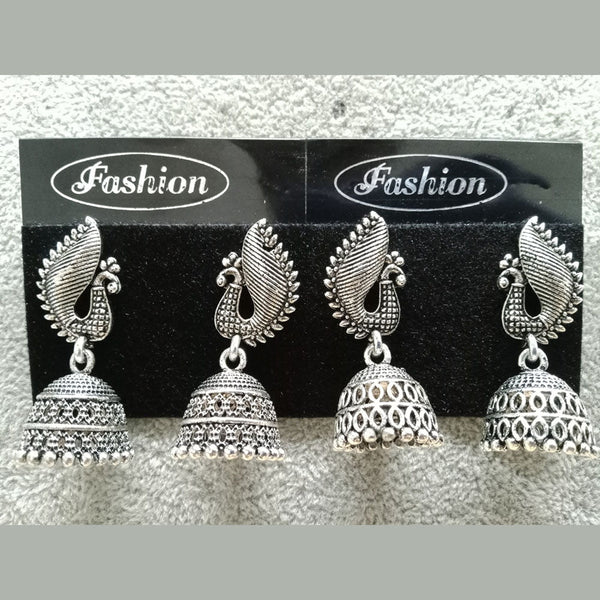 Tahura Oxidized Plated Pack Of 24  Jhumki Earrings ( Assorted Design ) - TAHEAR53