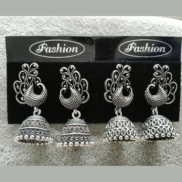 Tahura Oxidized Plated Pack Of 24  Jhumki Earrings ( Assorted Design ) - TAHEAR57