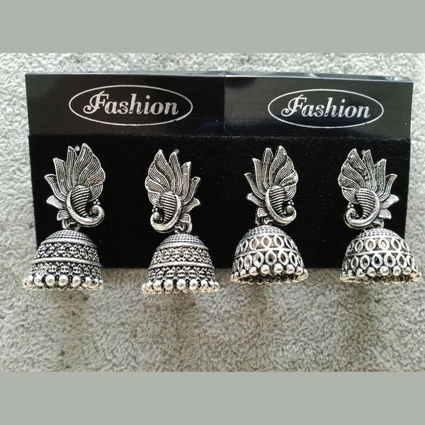 Tahura Oxidized Plated Pack Of 24  Jhumki Earrings ( Assorted Design ) - TAHEAR59