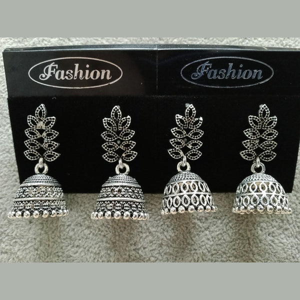 Tahura Oxidized Plated Pack Of 24  Jhumki Earrings ( Assorted Design ) - TAHEAR61