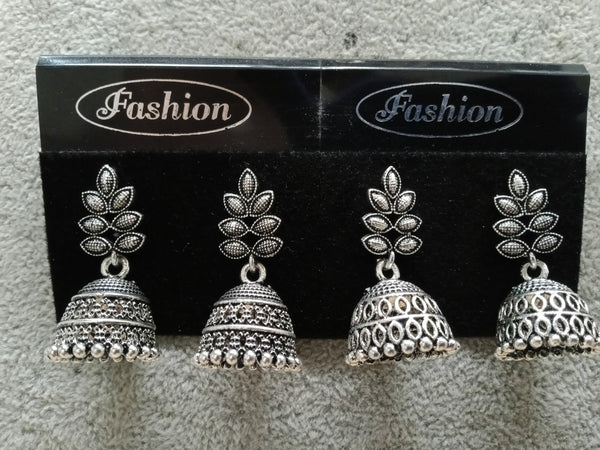 Tahura Oxidized Plated Pack Of 24  Jhumki Earrings ( Assorted Design ) - TAHEAR63