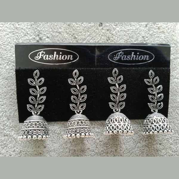 Tahura Oxidized Plated Pack Of 24  Jhumki Earrings ( Assorted Design ) - TAHEAR64