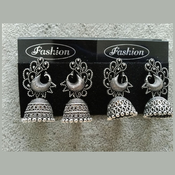 Tahura Oxidized Plated Pack Of 24  Jhumki Earrings ( Assorted Design ) - TAHEAR67