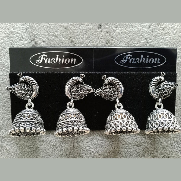 Tahura Oxidized Plated Pack Of 24  Jhumki Earrings ( Assorted Design ) - TAHEAR72