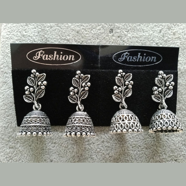 Tahura Oxidized Plated Pack Of 24  Jhumki Earrings ( Assorted Design ) - TAHEAR74