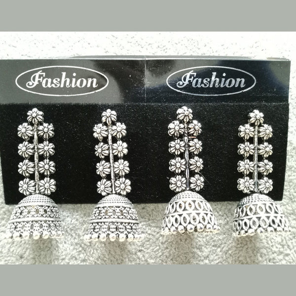 Tahura Oxidized Plated Pack Of 24  Jhumki Earrings ( Assorted Design ) - TAHEAR75