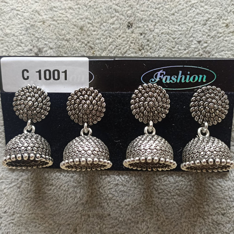 Tahura Oxidized Plated Pack Of 24  Jhumki Earrings - TAHEAR83