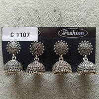 Tahura Oxidized Plated Pack Of 24  Jhumki Earrings - TAHEAR85