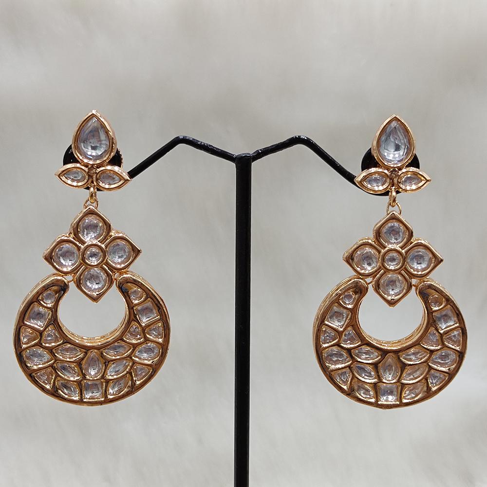 Tarangavi Kundan Floral Designer Dangler Earrings