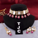 The Jewellery Creations Gold Plated Kundan Choker Necklace Set